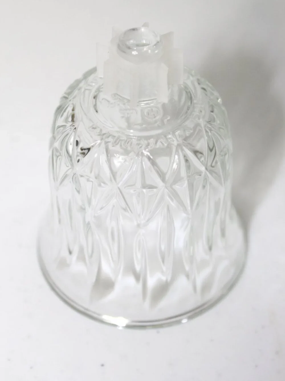 Vintage HOMCO Diamond Cut Clear Glass Votive Peg Cup Candle Holder Candleholder